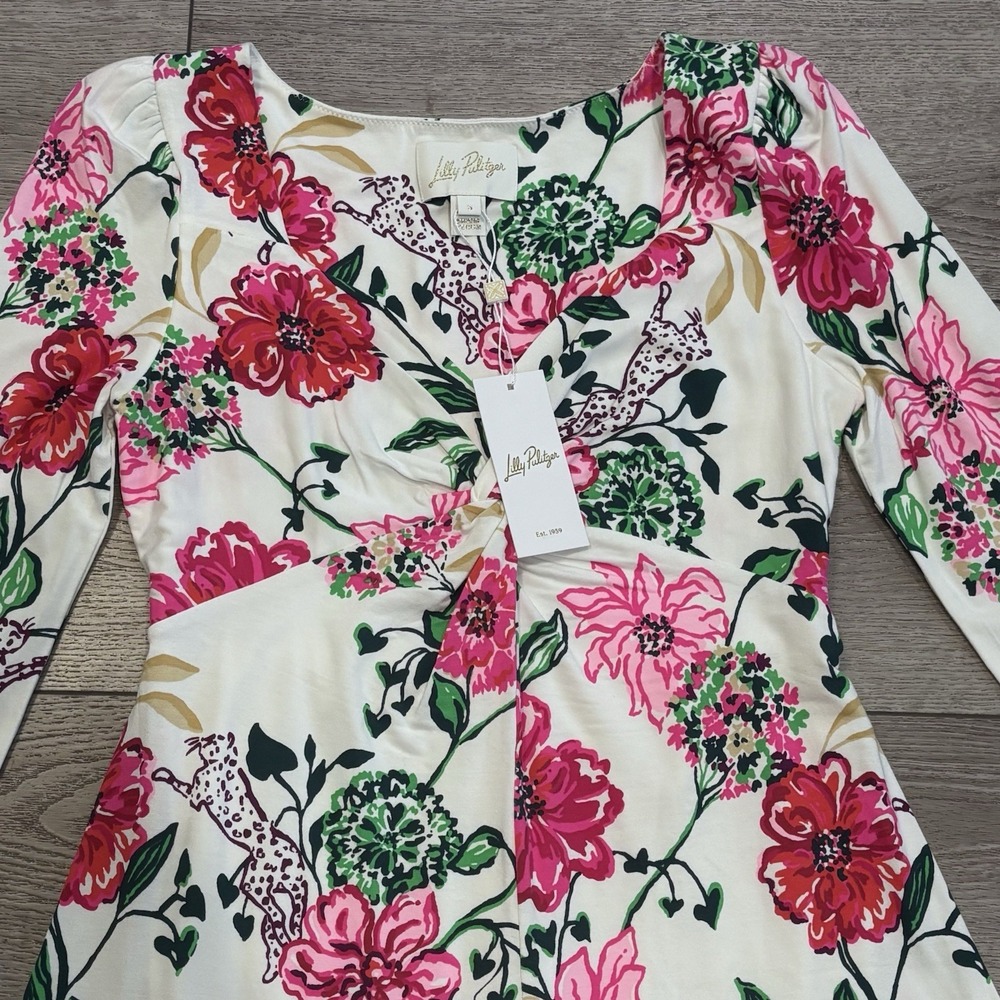 Lilly Pulitzer Anne Skirted Romper Coconut Safari Sanctuary Womens Small Floral - Picture 2 of 9